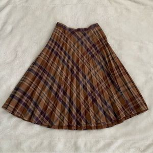 Vintage Plaid Pleated Skirt